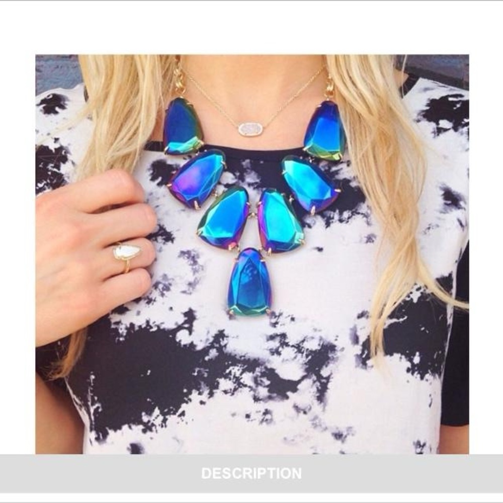 Iridescent Blue Statement Necklace - Women Jewelry galaxy Kendra Scott Harlow